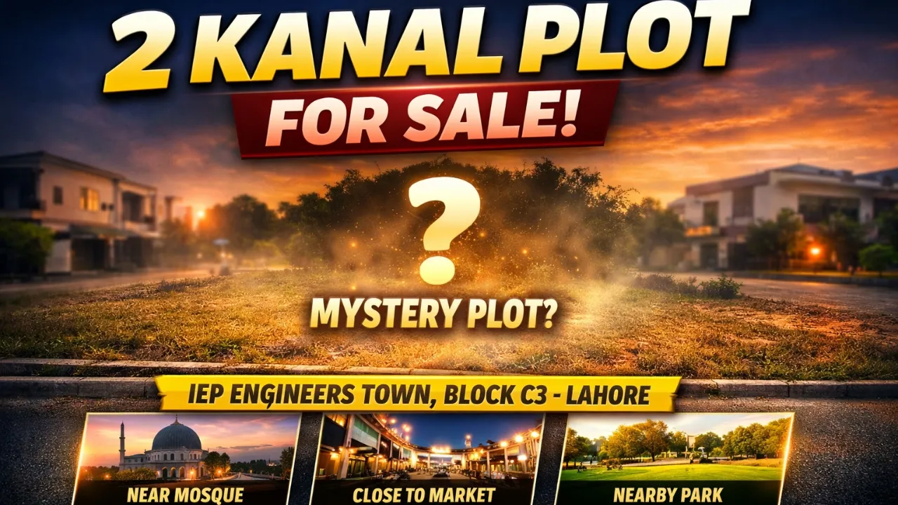 2 Kanal Hot Location Plot for Sale in IEP Engineers Town Lahore C3 Block #IEPEngineersTown