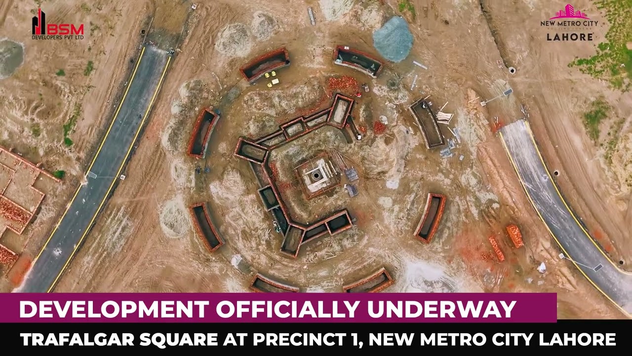 Trafalgar Square Park Development Update | Precinct 1, New Metro City Lahore