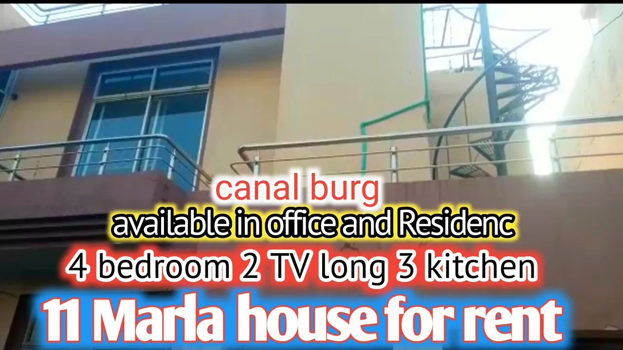 11 Marla house for rent in canal burg available in office and Residenc prime location close to canal