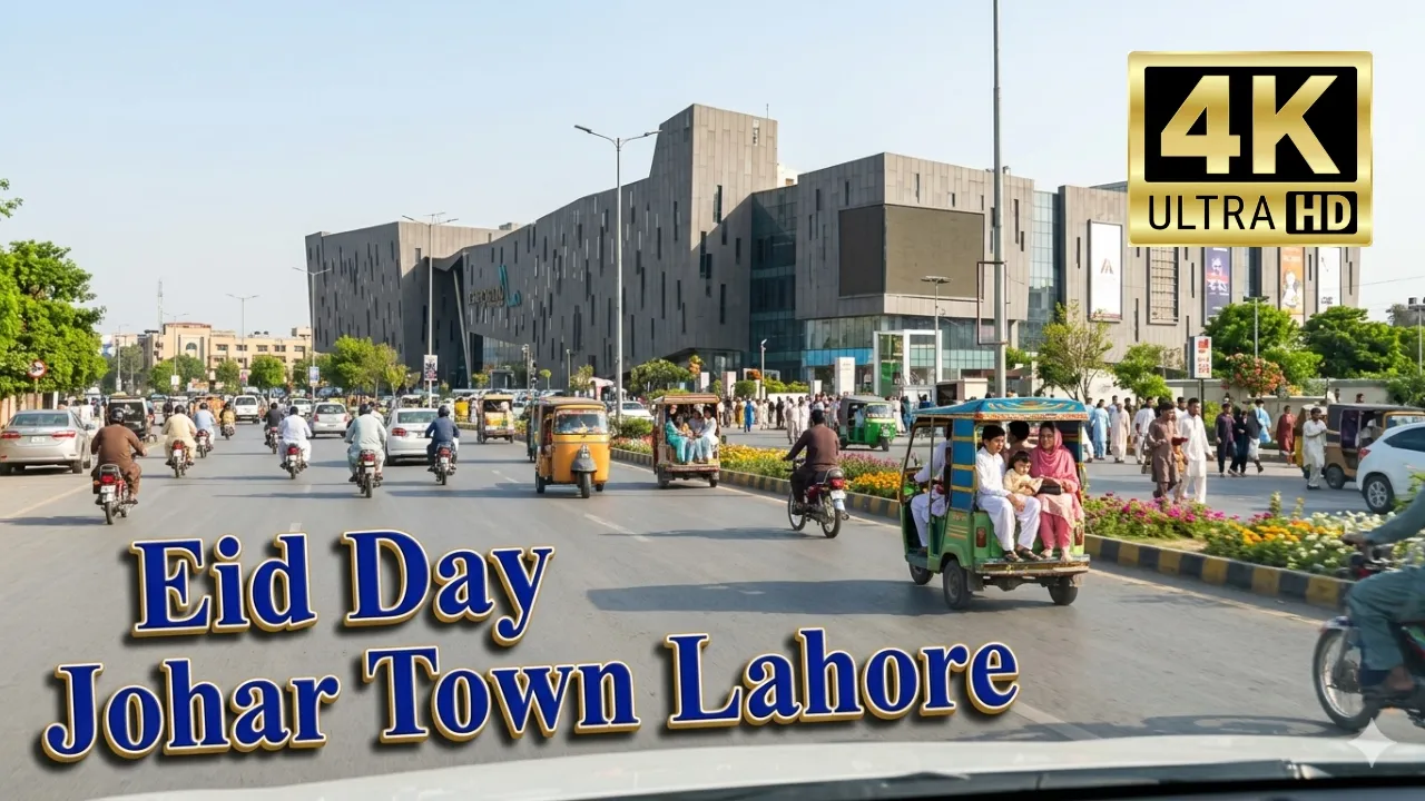 Spring in Lahore is Magic ?? Beautiful Eid Drive in Johar Town Emporium Mall | 4K UHD