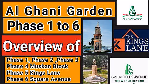 Al Ghani Garden Phase 1 to 6 | Complete Overview | Phase 1 2 3 | Maskan | Kings lane | Square avenue