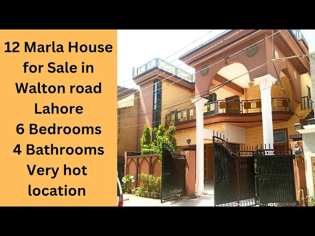 12 Marla House for sale in Shahtaj colony Walton road Lahore 6 Bedrooms 4 Bathrooms