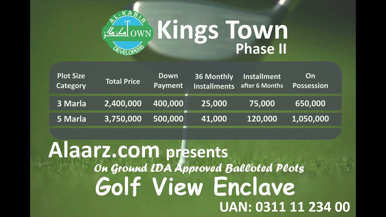 Alaarz.com Presents LDA Approved Kings Town Golf View Enclave