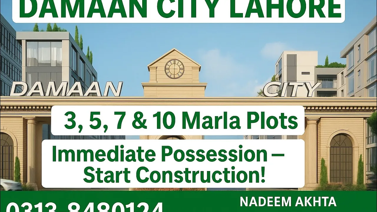 "Damaan City Lahore | 3, 5, 7 & 10 Marla Plots | Cash & Installment | Pocession Ready | Multan Road"