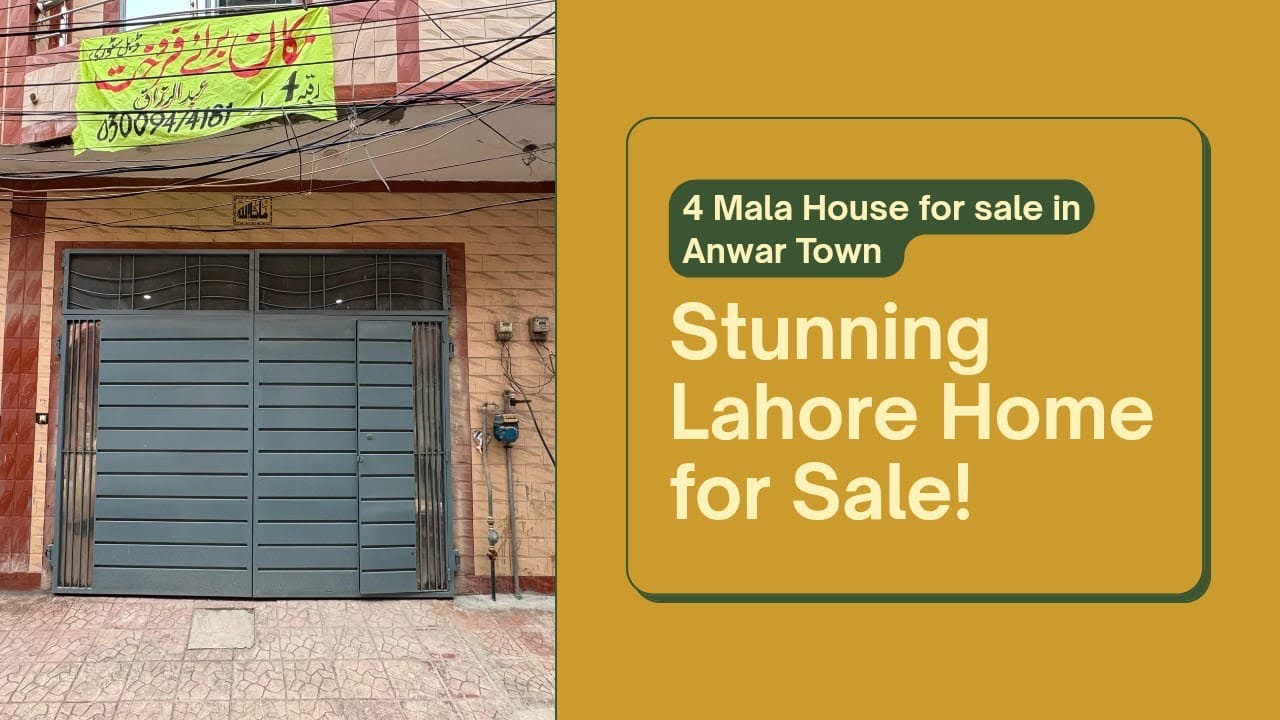 4 Mala Double Story For Sale Anwar Town  Near Hussan Town Lahore