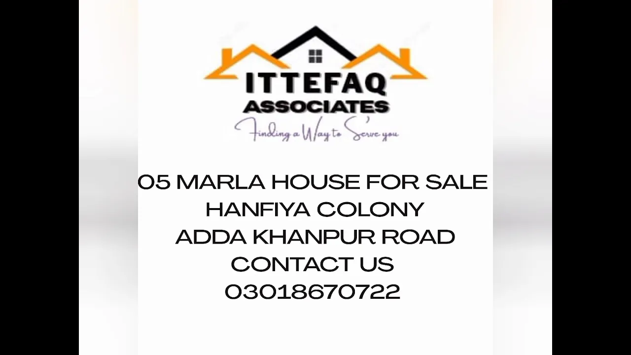 05 MARLA HOUSE FOR SALE HANFIYA COLONY ITTEFAQ ASSOCIATES 03018670722