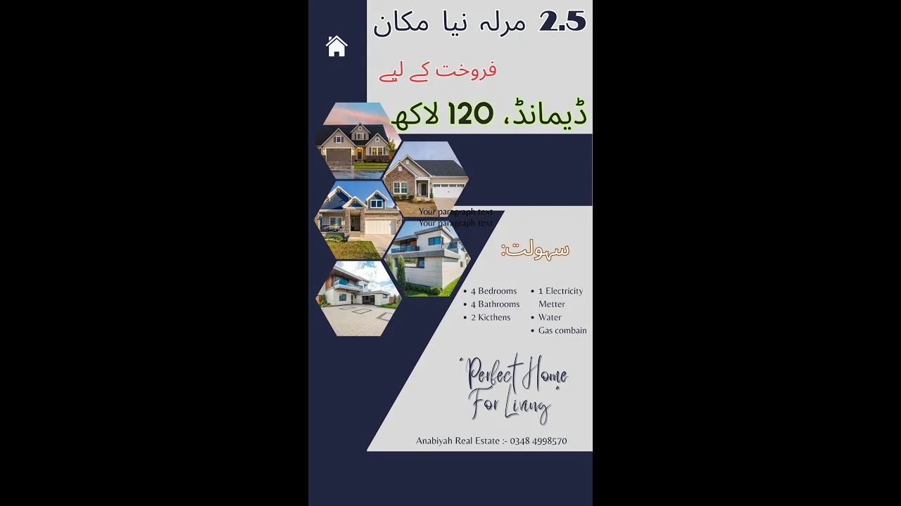 2.5 Marlas Brand New House In Zubaida Park Near Multan Road n Samnabad.