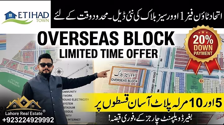 Etihad Town Phase 1 Overseas Block New Deal | 5 & 10 Marla Plots on Easy 2 Year Installment Plan