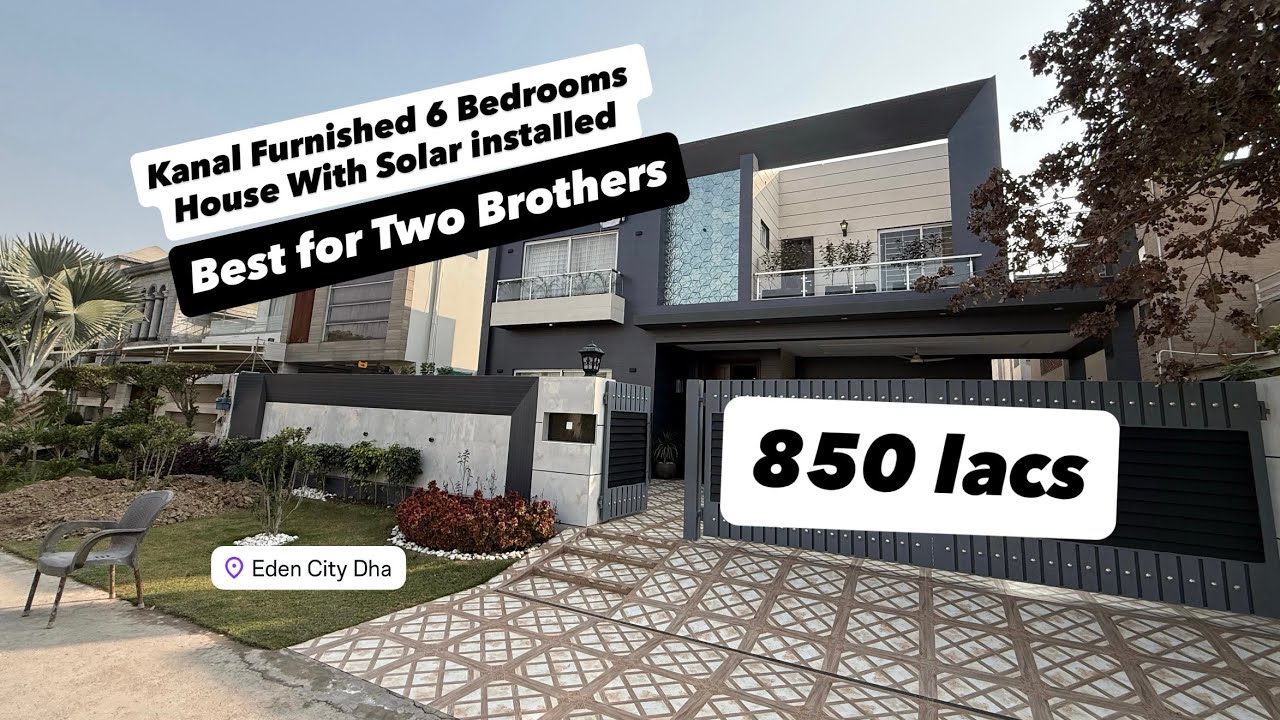 Inside PKR 850 lacs Kanal Furnished Solar installed 6 Bedrooms house for two brothers in Eden city