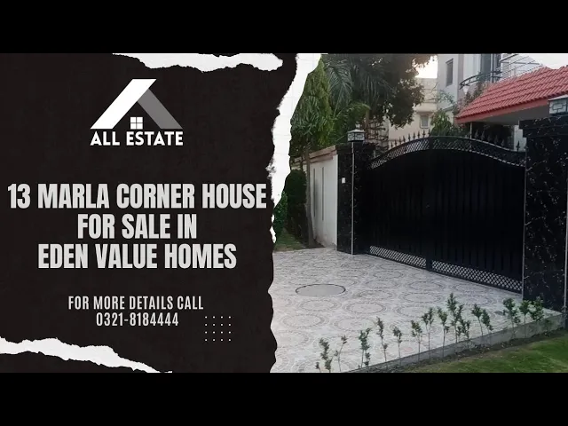 13 Marla Corner House For Sale In Eden Value Homes | Thokar Niaz Baig Lahore #edenvaluehomes #eden