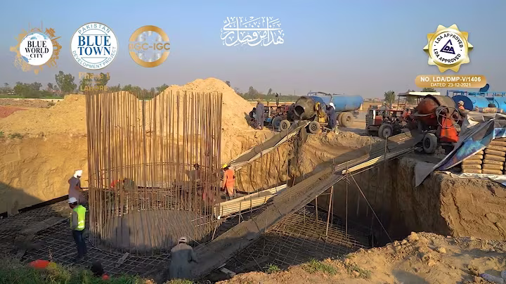 Alhamdulilah - Overhead Water Tank Raft Pouring at Blue Town Phase 1 Lahore (LDA Approved).