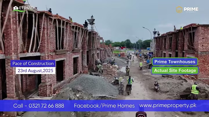 Prime Homes Construction Update | 24 Aug 2025 | Etihad Town Phase-1, Lahore