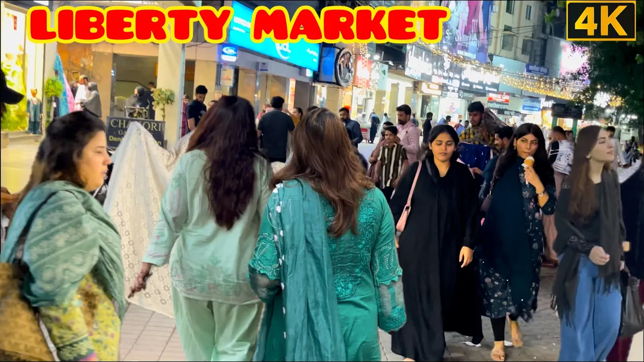 Lahore ???? Liberty Market Walk 4K | Vibrant Shopping Streets of Gulberg