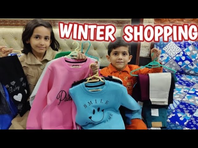 Winter SHOPPING haul|Winter shopping gift from baba jani|Kareem Block Lahore|Kids shirts and pents