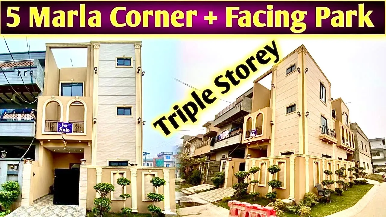 5 Marla Corner Facing Park Triple Storey House | Bismillah Housing Scheme | Main GT Road Lahore